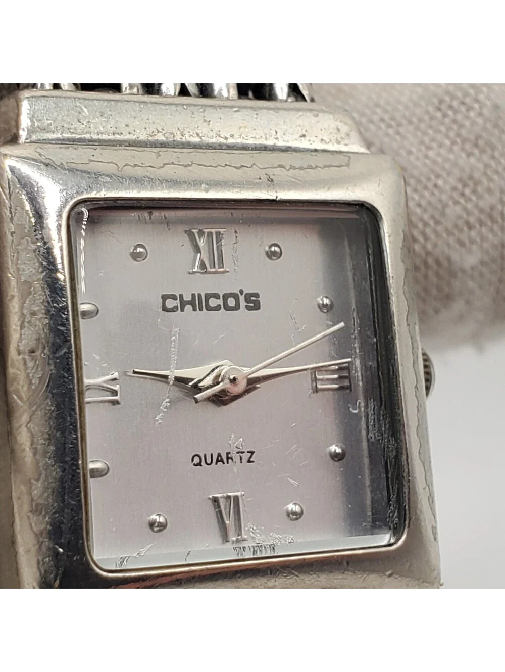 Chico's Quartz Chain Band Womens Watch 21mm Square New Battery